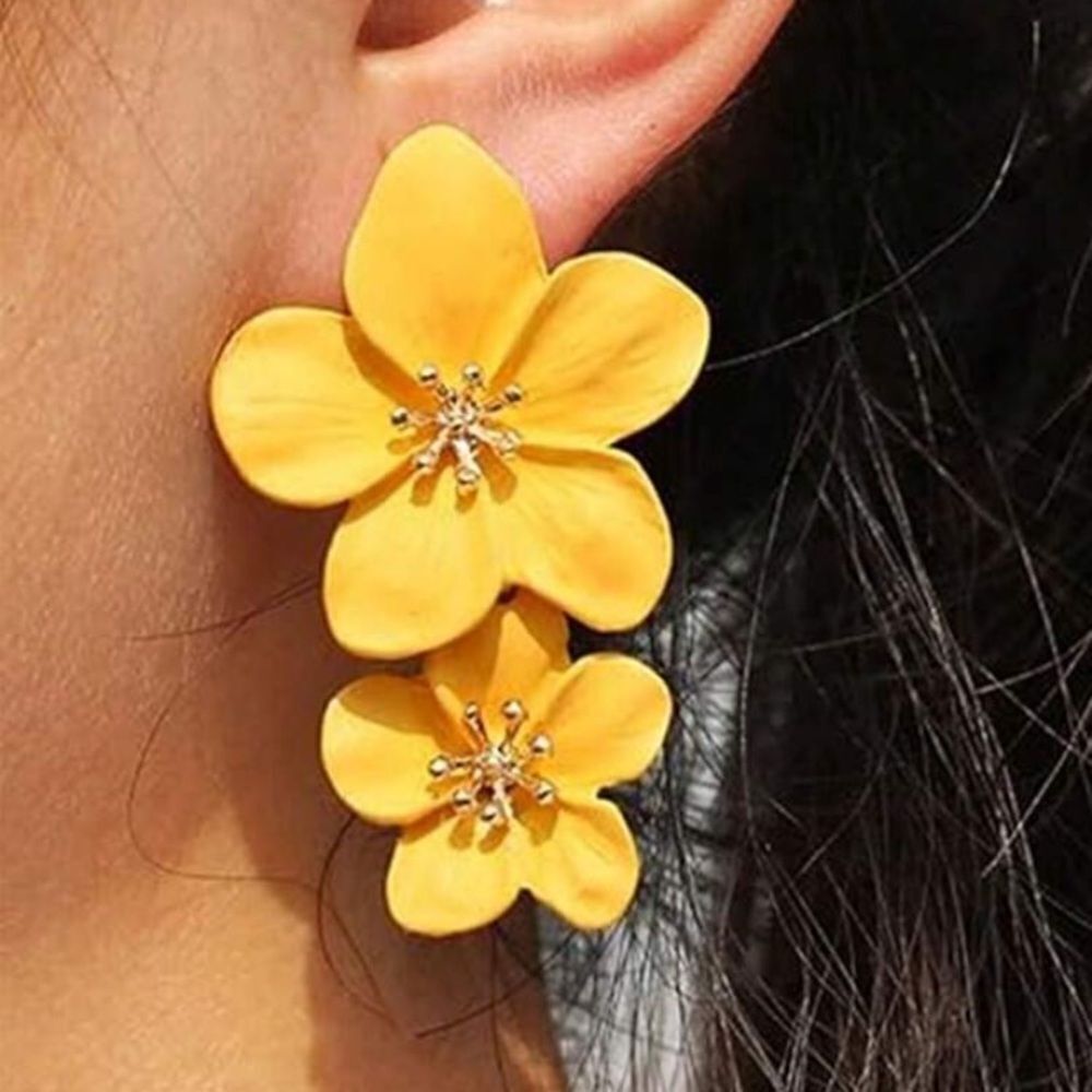 3for$20 1pair Fresh Five-Petal Flower Double Layer Earrings